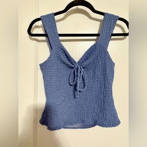 Baby Blue Textured Crop Top
